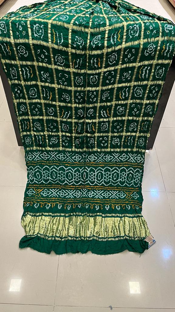 Pure Gaji Silk Bandhani Ghatchola Saree Kc Nr