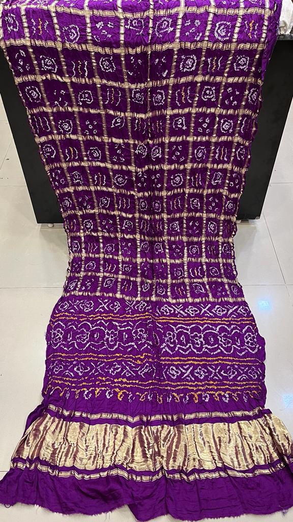 Pure Gaji Silk Bandhani Ghatchola Saree Kc Nr