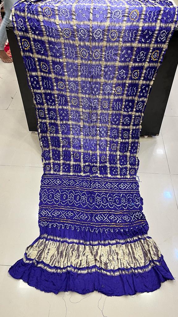 Pure Gaji Silk Bandhani Ghatchola Saree Kc Nr