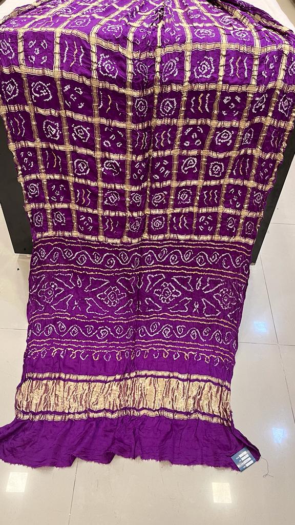 Pure Gaji Silk Bandhani Ghatchola Saree Kc Nr