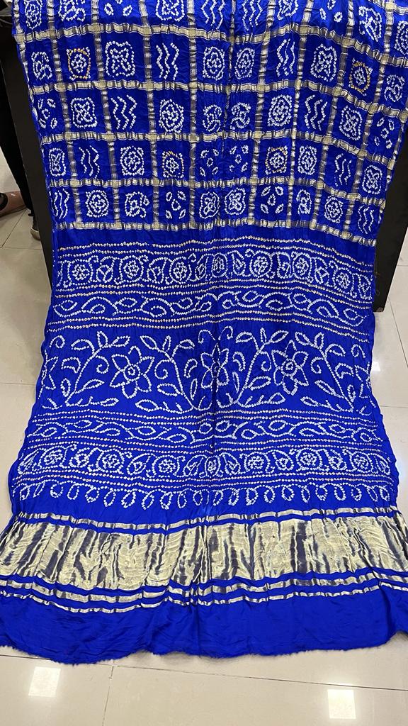 Pure Gaji Silk Bandhani Ghatchola Saree Kc Nr