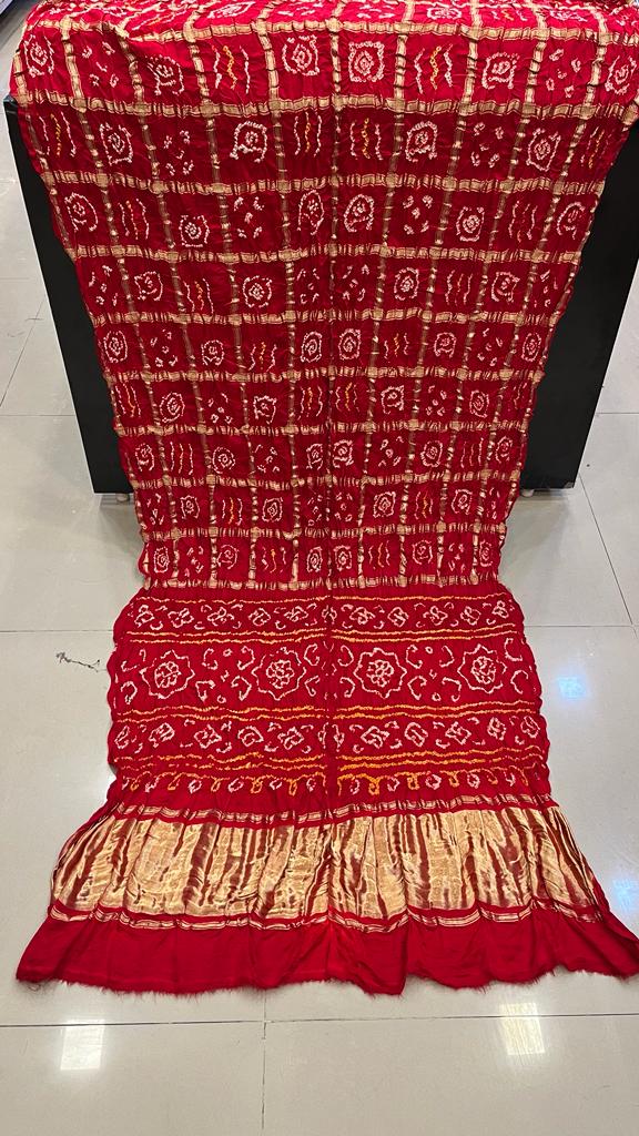 Pure Gaji Silk Bandhani Ghatchola Saree Kc Nr