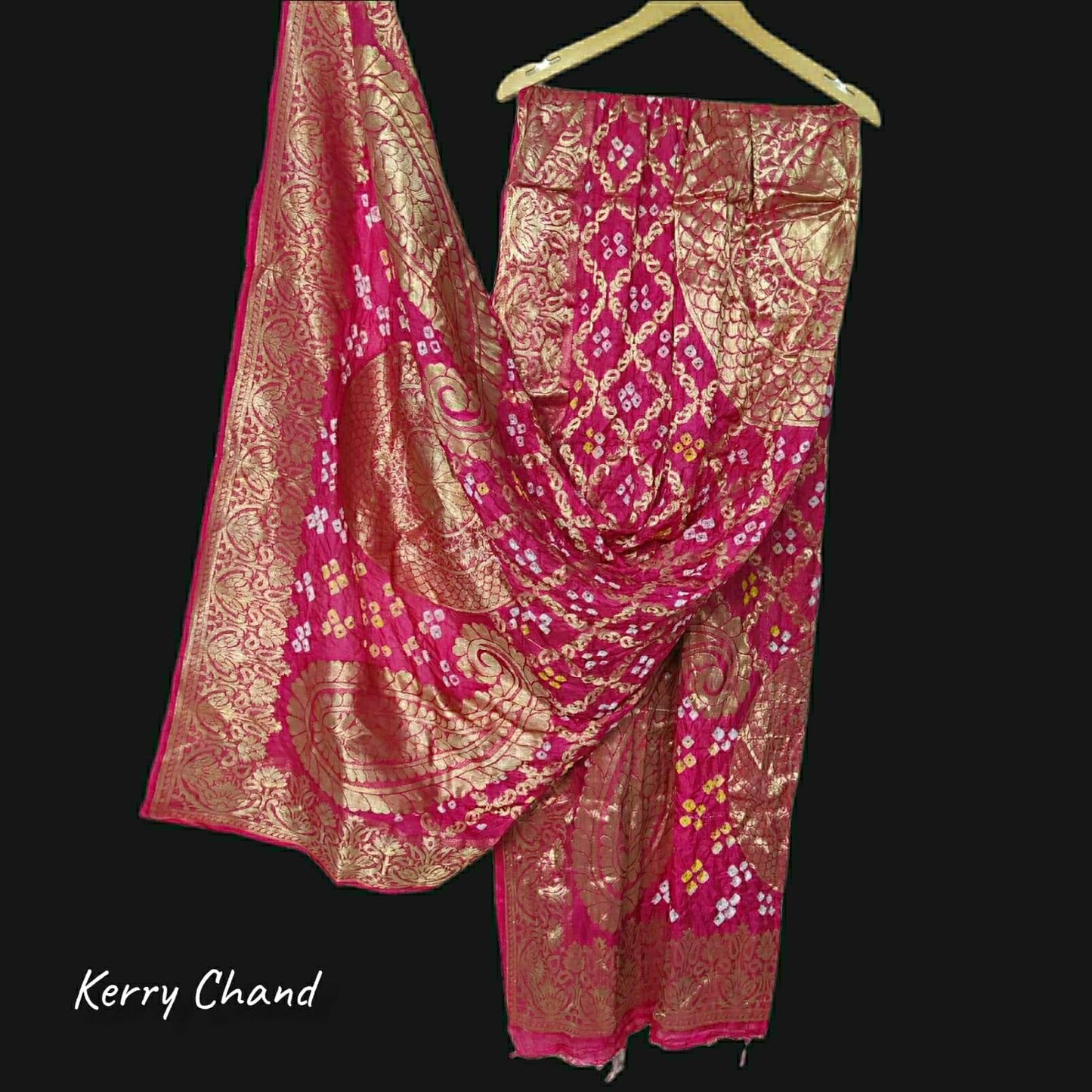 Banarasi Bandhej Gharchola Jangla Dupatta Kc Or Rani