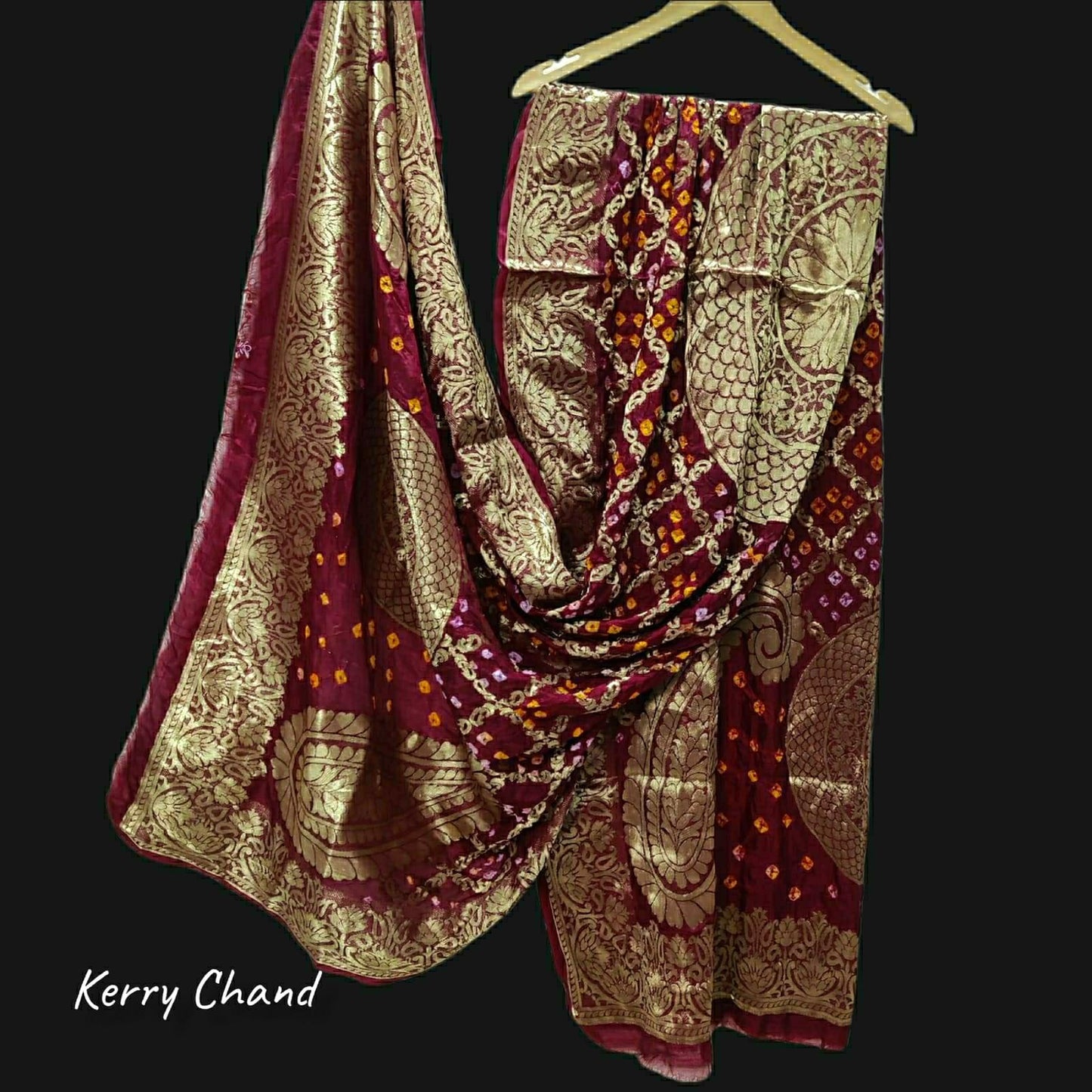 Banarasi Bandhej Gharchola Jangla Dupatta Kc Or