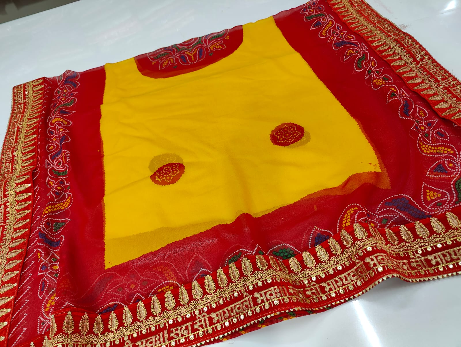 Rajasthani Marwadi Chunri Pila Dupatta Kcpc Or