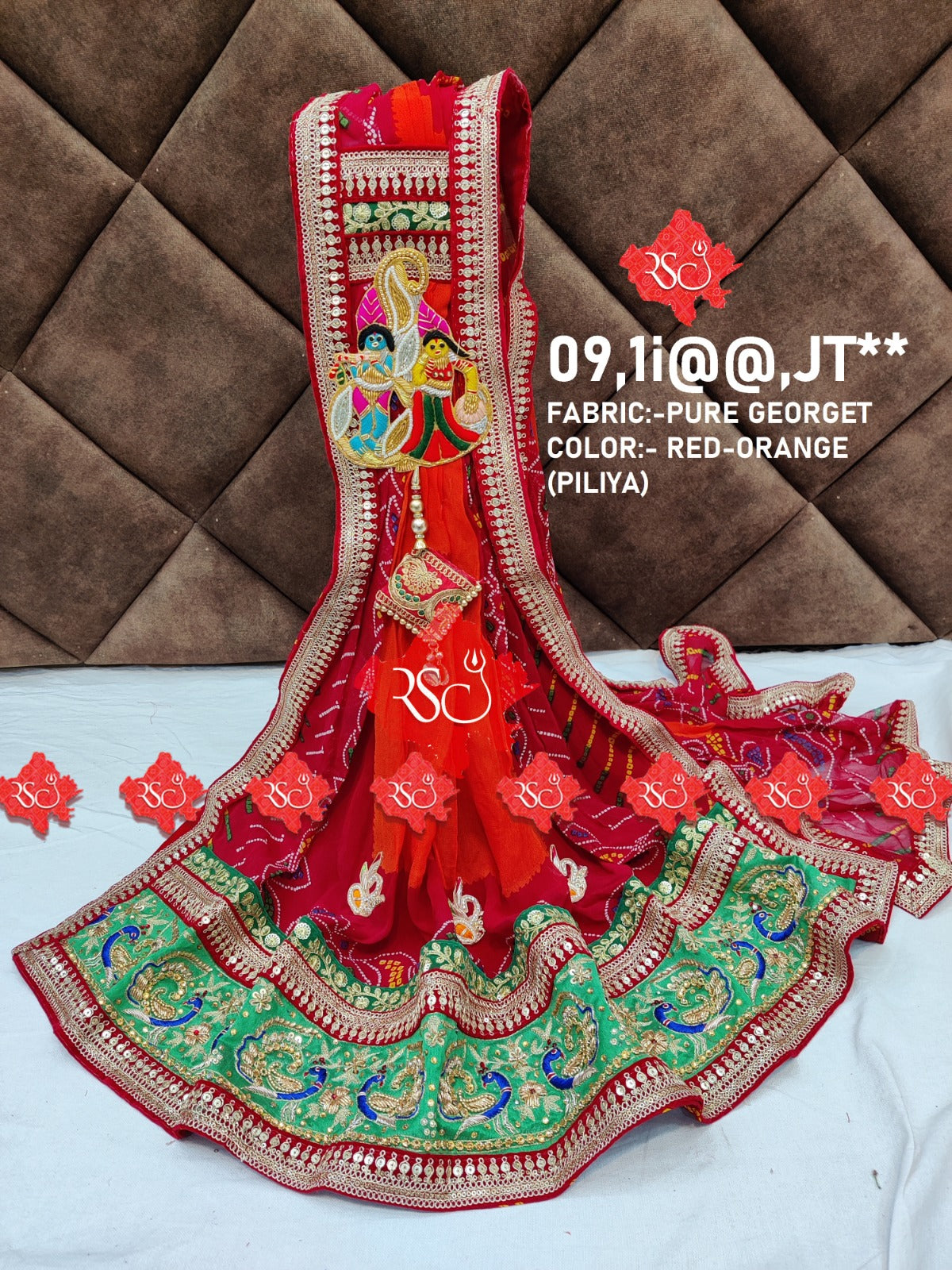 Beautiful Jardoshi Hand Work Odhna Kcpc Nr Chunari Chunri Pila