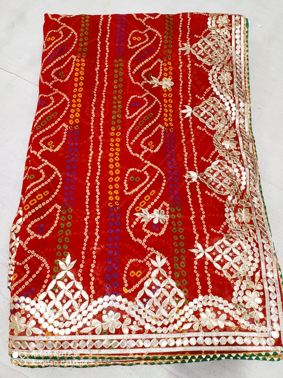 Beautiful Georgette Bhandej Gotapatti Work Saree Mhs Nr