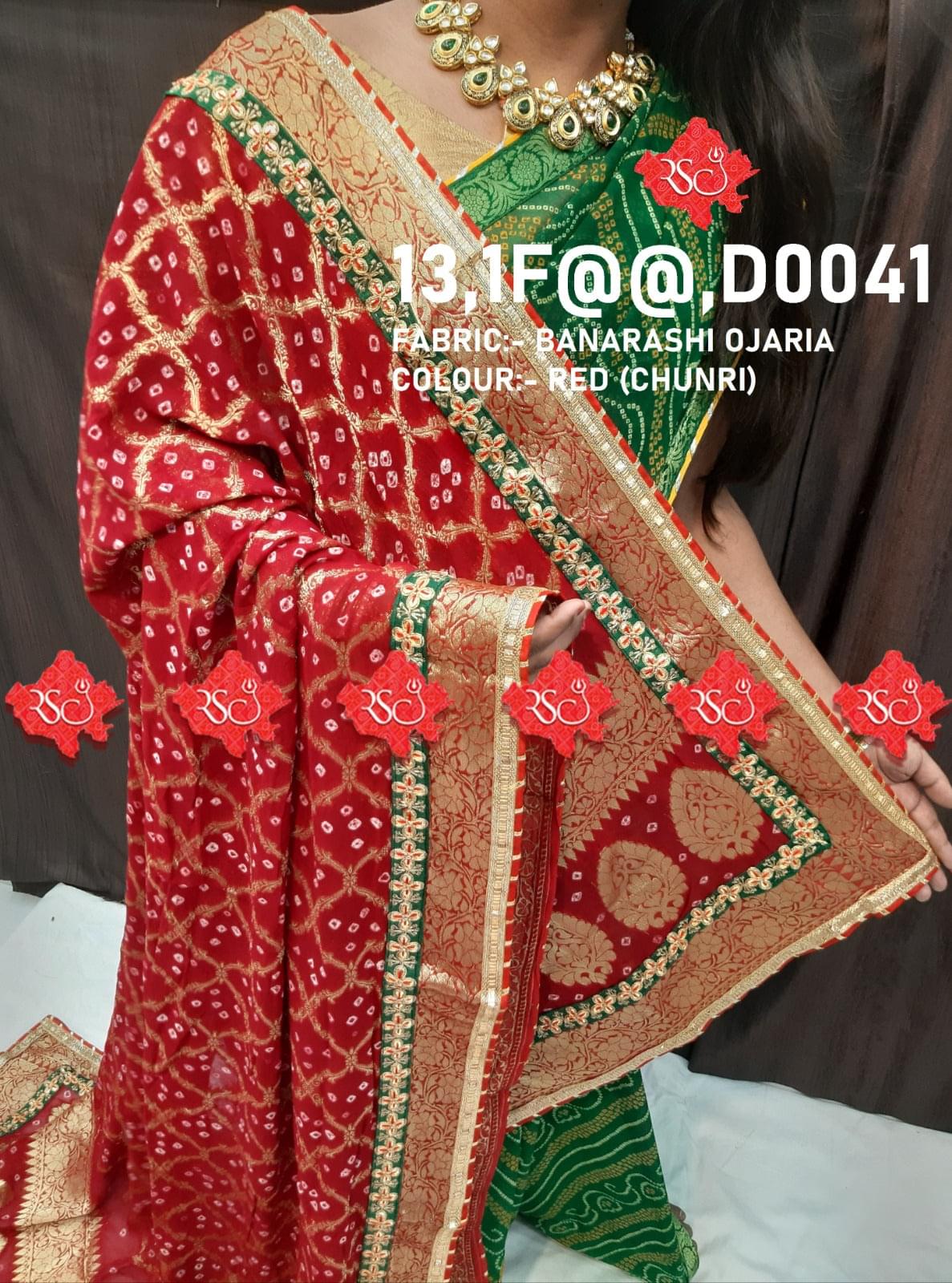 Banarashi Ojaria Chunri Piliya Dupatta Or Kc Red Chunari