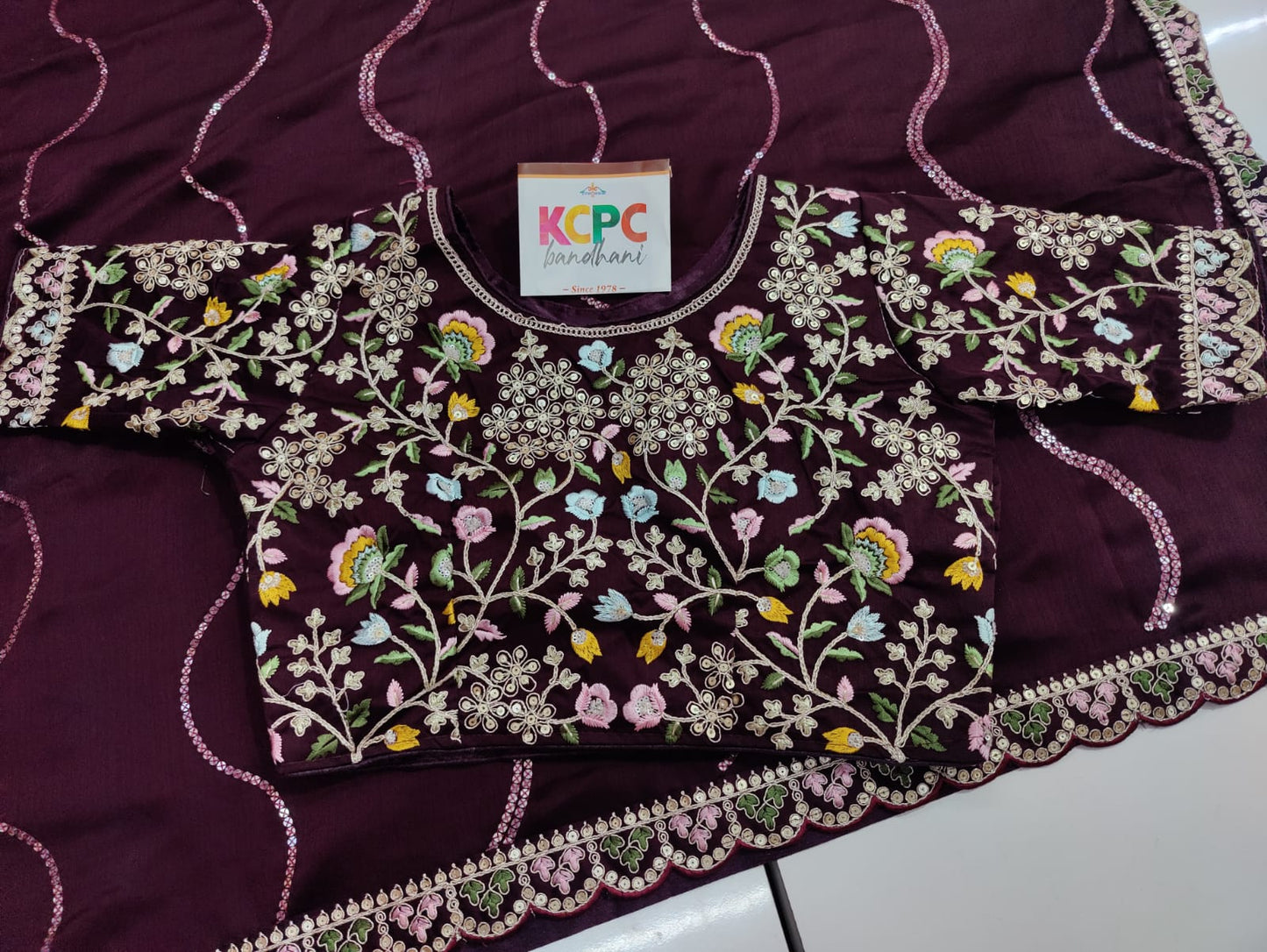 Kcpc Designer Party Wear Pure Fabric Sarees With Stitched Blouse Nr Kc Saree
