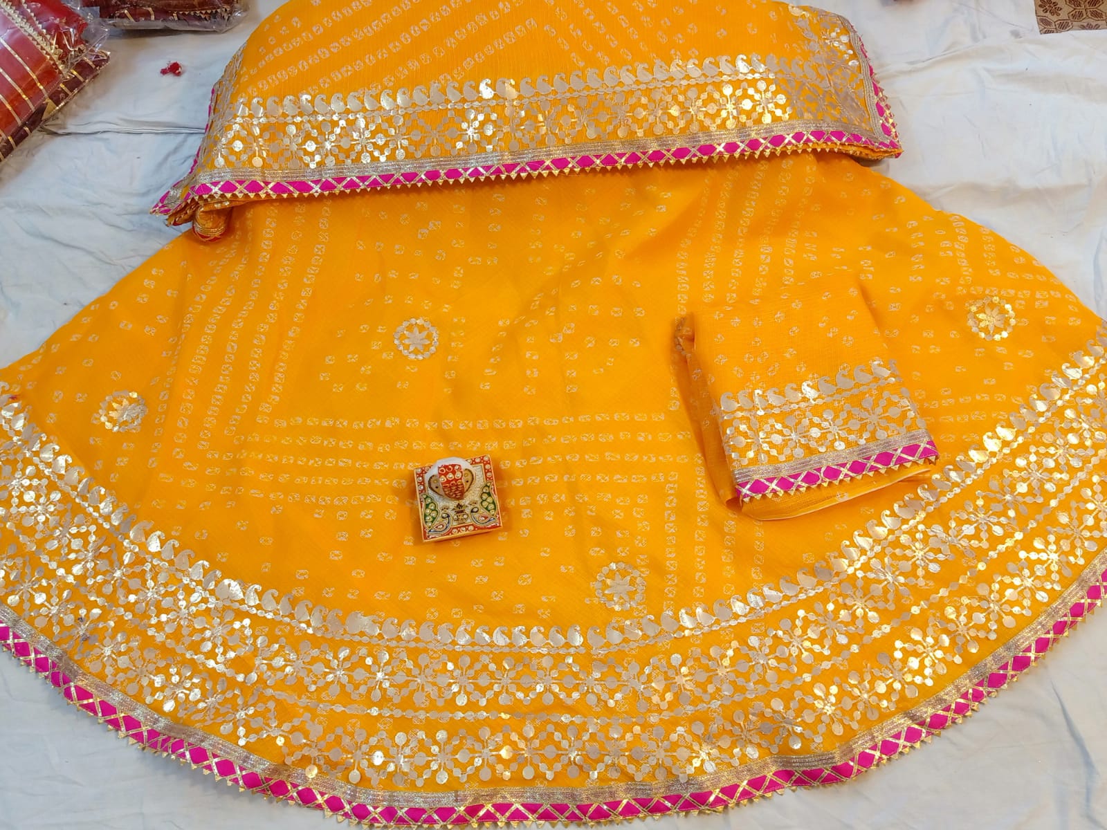KKC Bandhani Semi Stitched Lehenga Choli - Buy KKC Bandhani Semi Stitched Lehenga  Choli Online at Best Prices in India | Flipkart.com