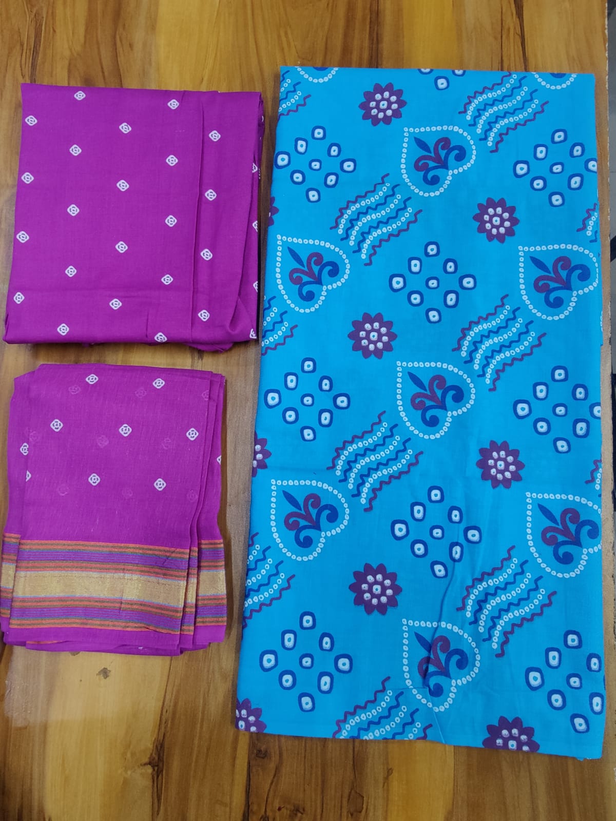 New cotton batik printed bandhani suit