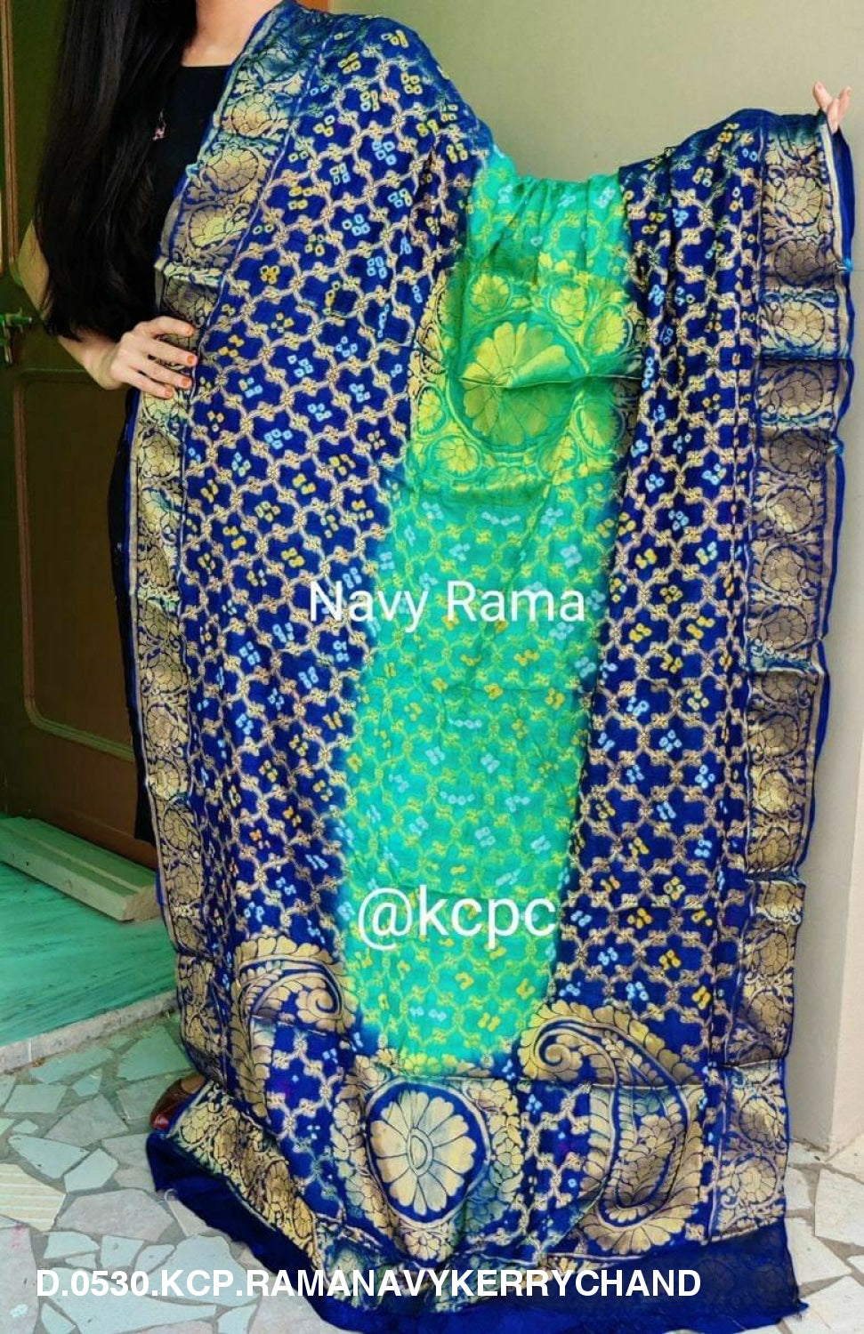 Banarasi Bandhej Gharchola Dupattas Or Kc Rama Navy Kerry Chand Dupatta