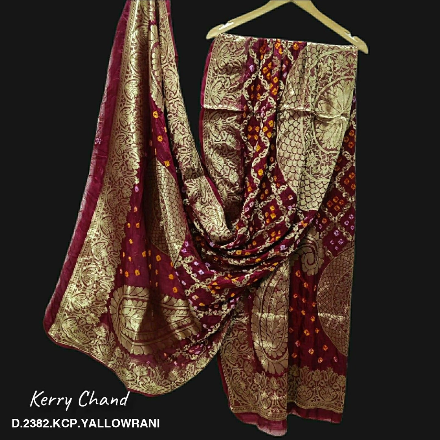 Banarasi Bandhej Gharchola Jangla Dupatta Kc Or