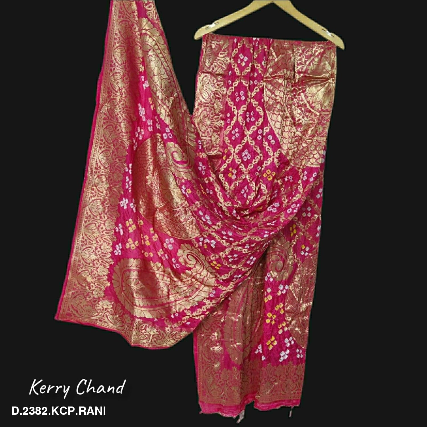 Banarasi Bandhej Gharchola Jangla Dupatta Kc Or Rani