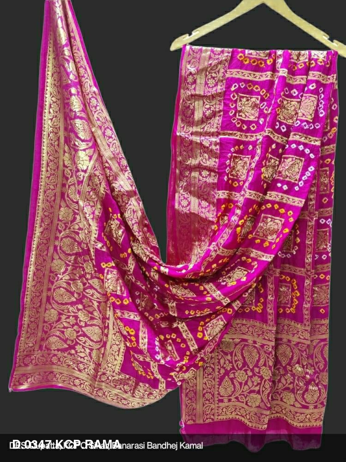 Banarasi Bandhej Gharchola Jangla Dupatta Or Kc