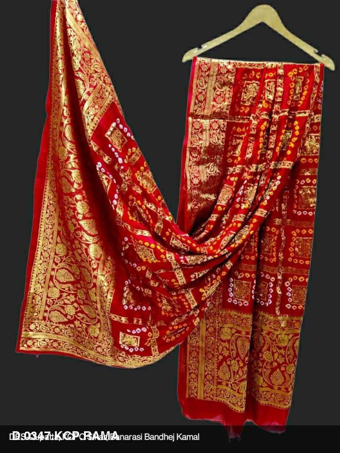 Banarasi Bandhej Gharchola Jangla Dupatta Or Kc