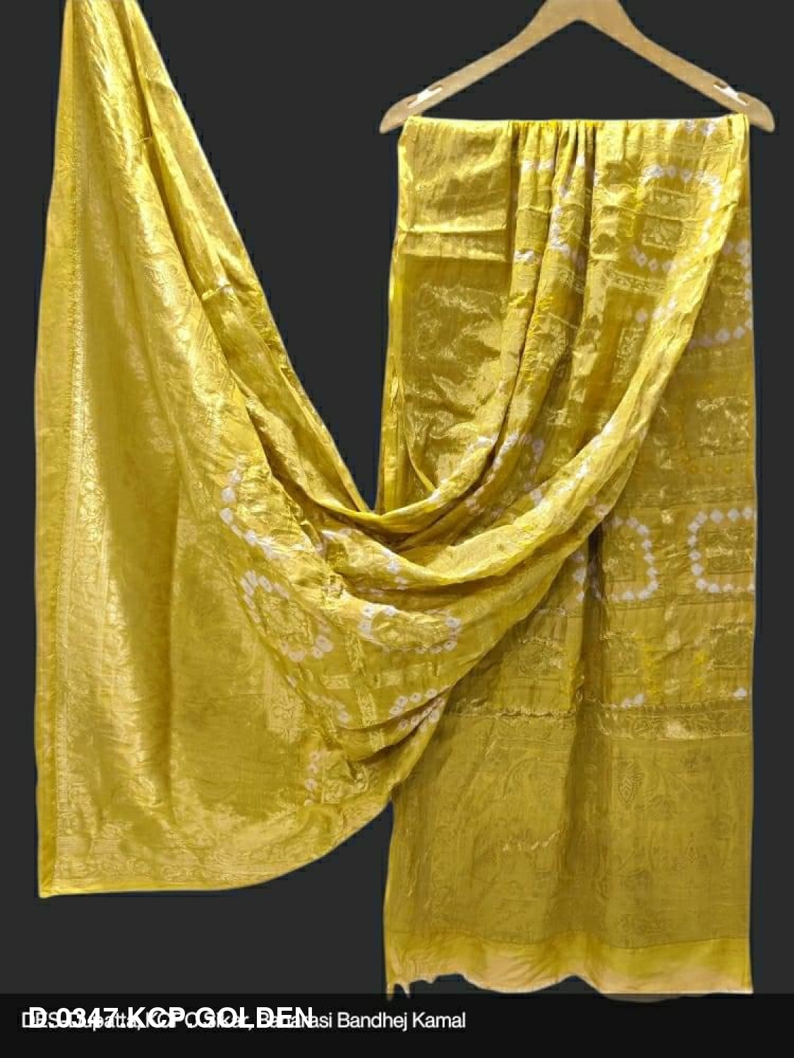 Banarasi Bandhej Gharchola Jangla Dupatta Or Kc Golden