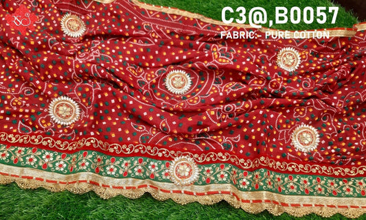 New Beautifull Pure Cotton Open Chunri* - KcPc Bandhani