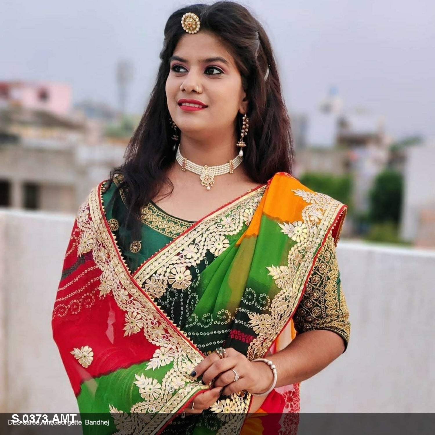 Multicolored Leheriya Gotapatti Saree – Priyaz Gallery