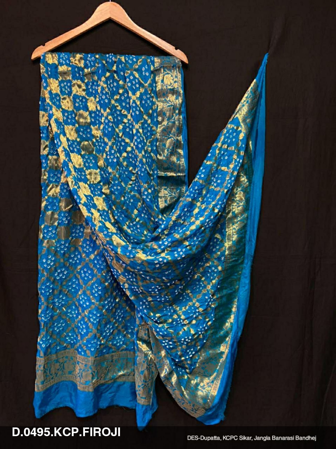 Pure Banarasi Silk Bandhej Ghatchola Dupatta Or Kc Firoji