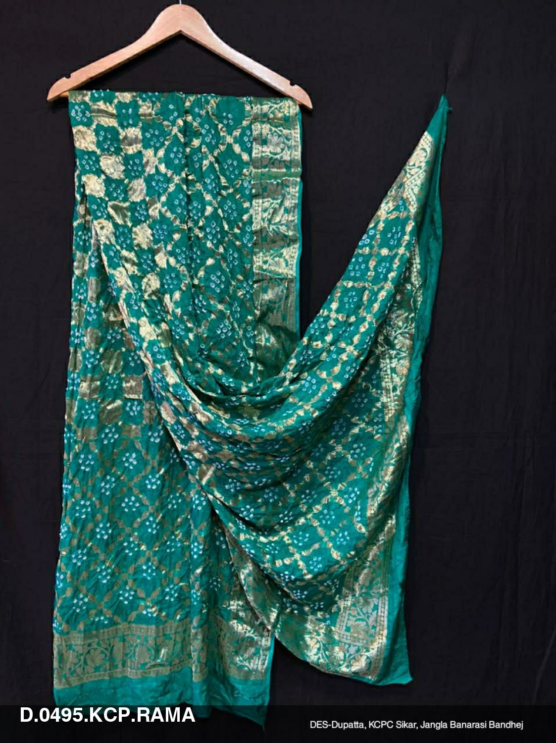 Pure Banarasi Silk Bandhej Ghatchola Dupatta Or Kc Rama