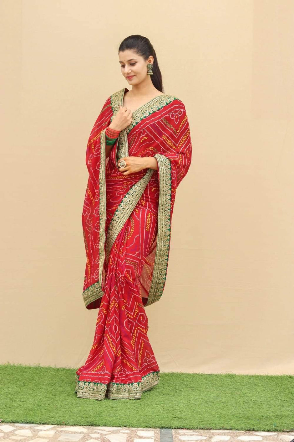 Rajasthani Chunri Pila Saree Priyaz Gallery