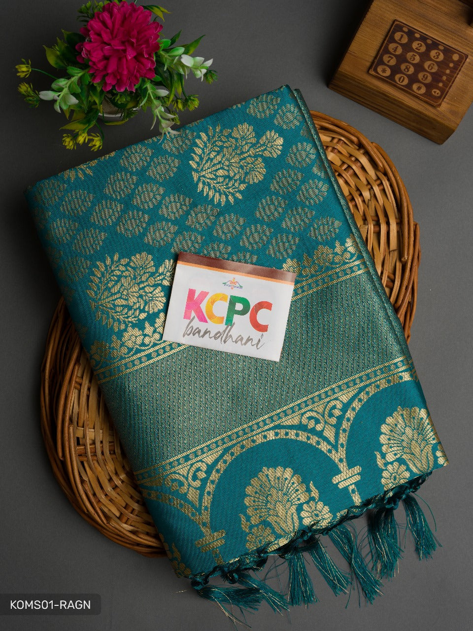 Kcpc Exclusive Ajrakh Shikara Pallu Style Kcpc Banarasi Jackard Silk Saree With Blouse Kcp