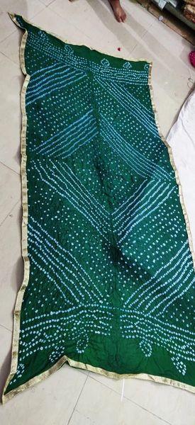 Single Color Bandhej Dupattas with moti lace border - KcPc Bandhani