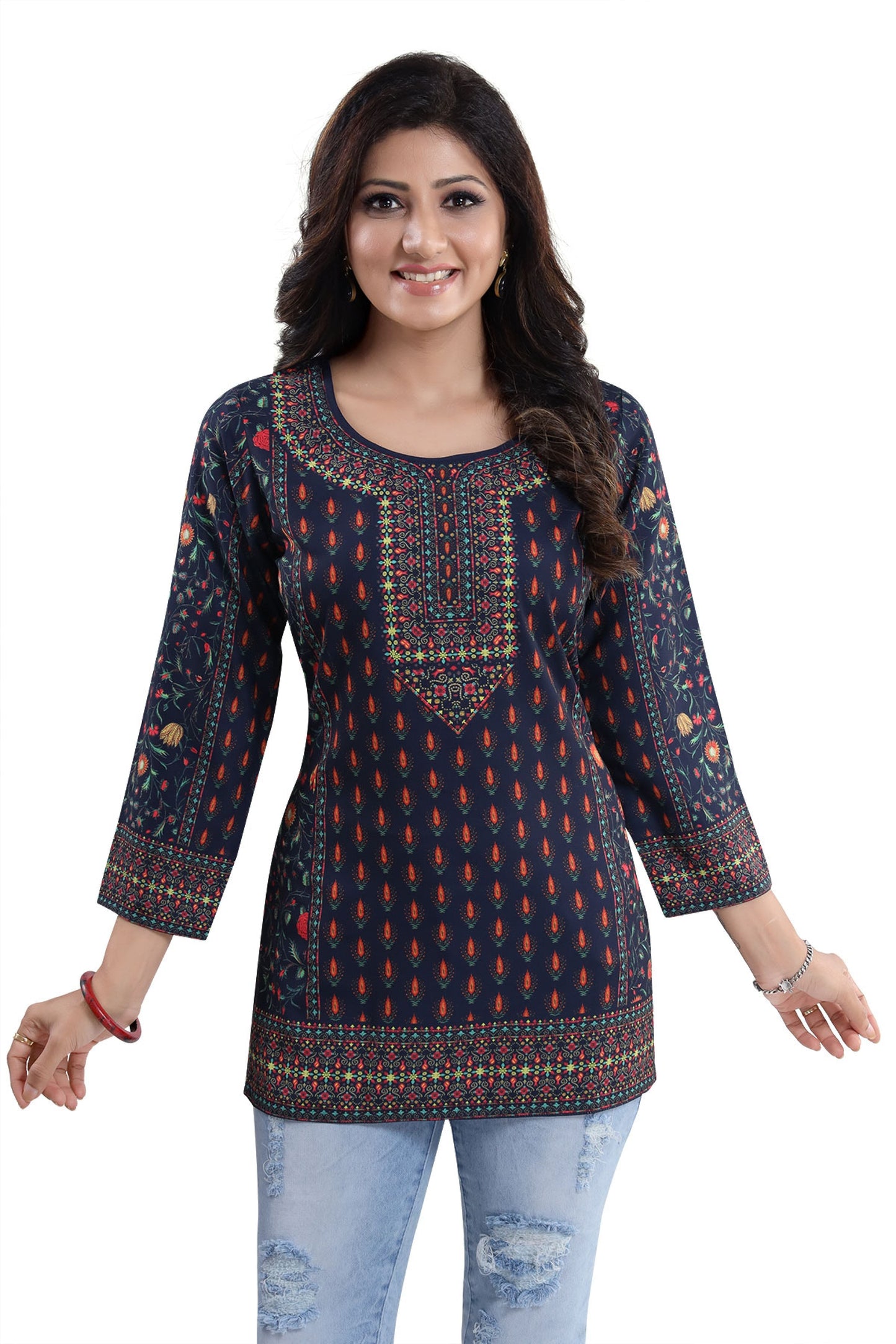 Befitting Brigade Cool Printed Short Kurti Tunic Top - keshubaba